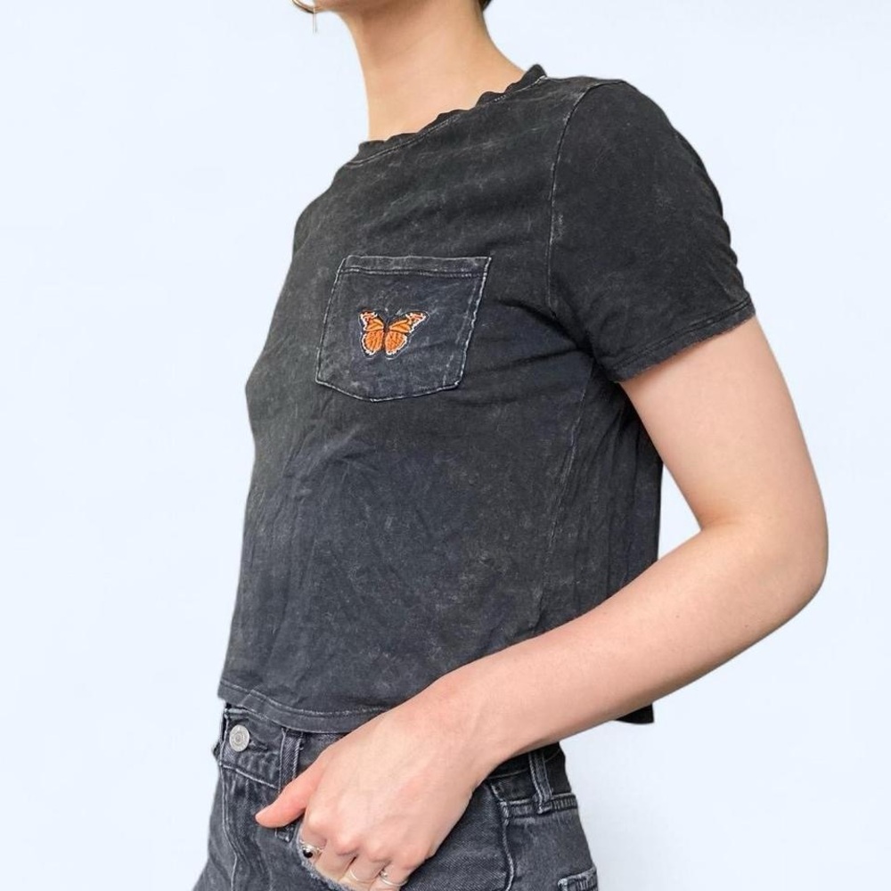 Black Butterfly Pocket Tee